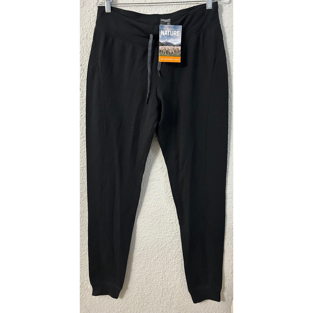 Icebreaker Merino GT Zoya Pants Black Wool Joggers Womens Medium 103355001 NWT